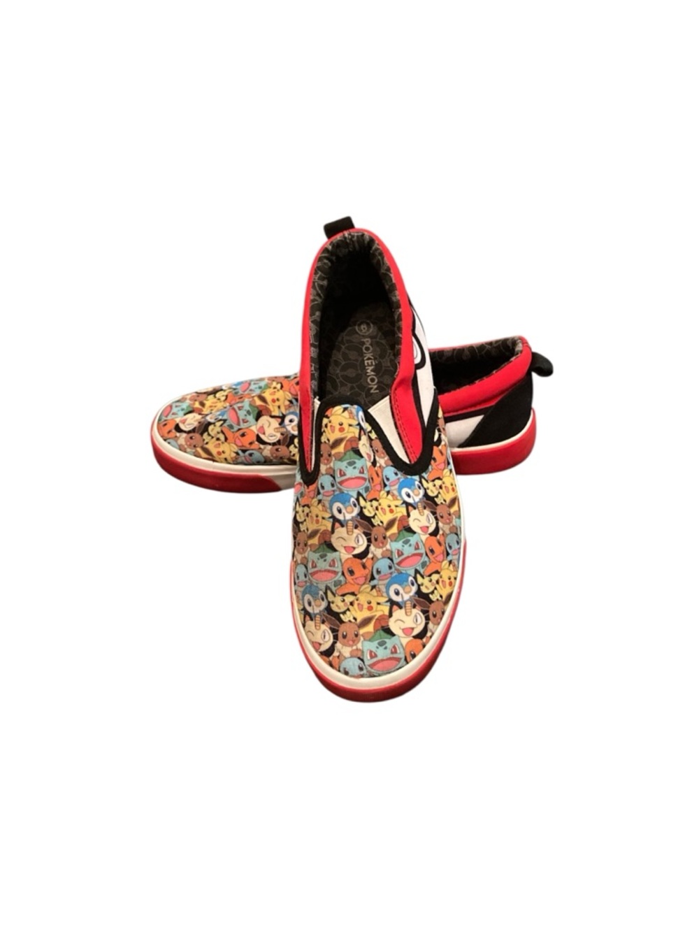 Kids Red Multi Pokémon Ground-Up Slip-On Shoes